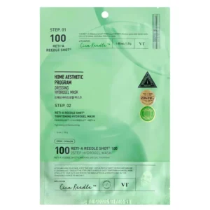 VT Cosmetics Reti-A Reedle Shot 100 2-Step Hydrogel Mask siluv ja elastsust toetav hüdrogeelmask 1tk 33g