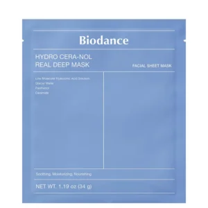 Biodance Hydro Cera-nol Real Deep Mask niisutav ja nahabarjääri toetav hüdrogeelmask 4tk 34g x 4